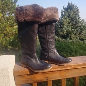 LUCKY Brand Tall Black Boots Size 6.5 Fur